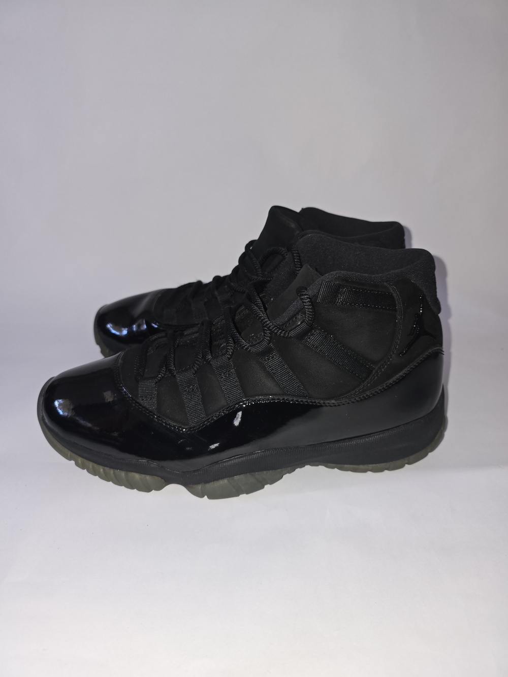 Jordan Black High-Top Sneakers with Patent Accents